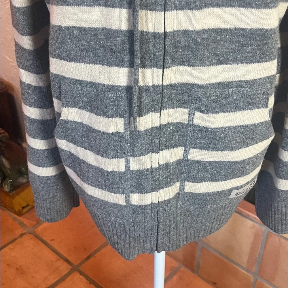GANT Original Rugger Striped Lambswool Zip Up Hoodie, size 2XL